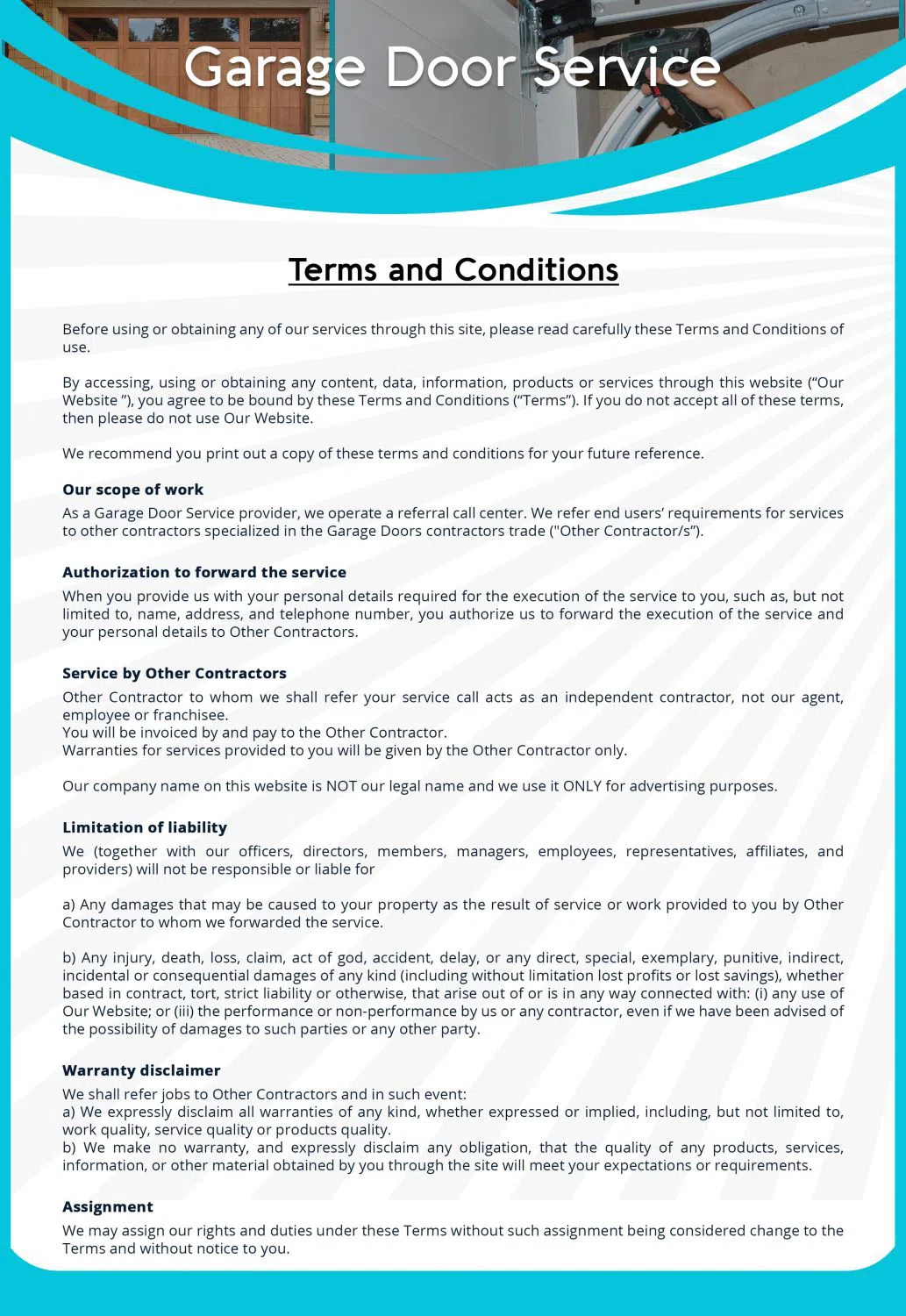 Capitol Garage Door Service Downey, CA 562-367-7533 - terms-gr-10m